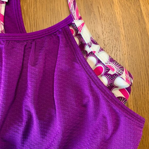 IVIVVA Lululemon Yoga Tank Top Girls 10 Sports Bra Double Layer Tee Girl Purple - Picture 5 of 8